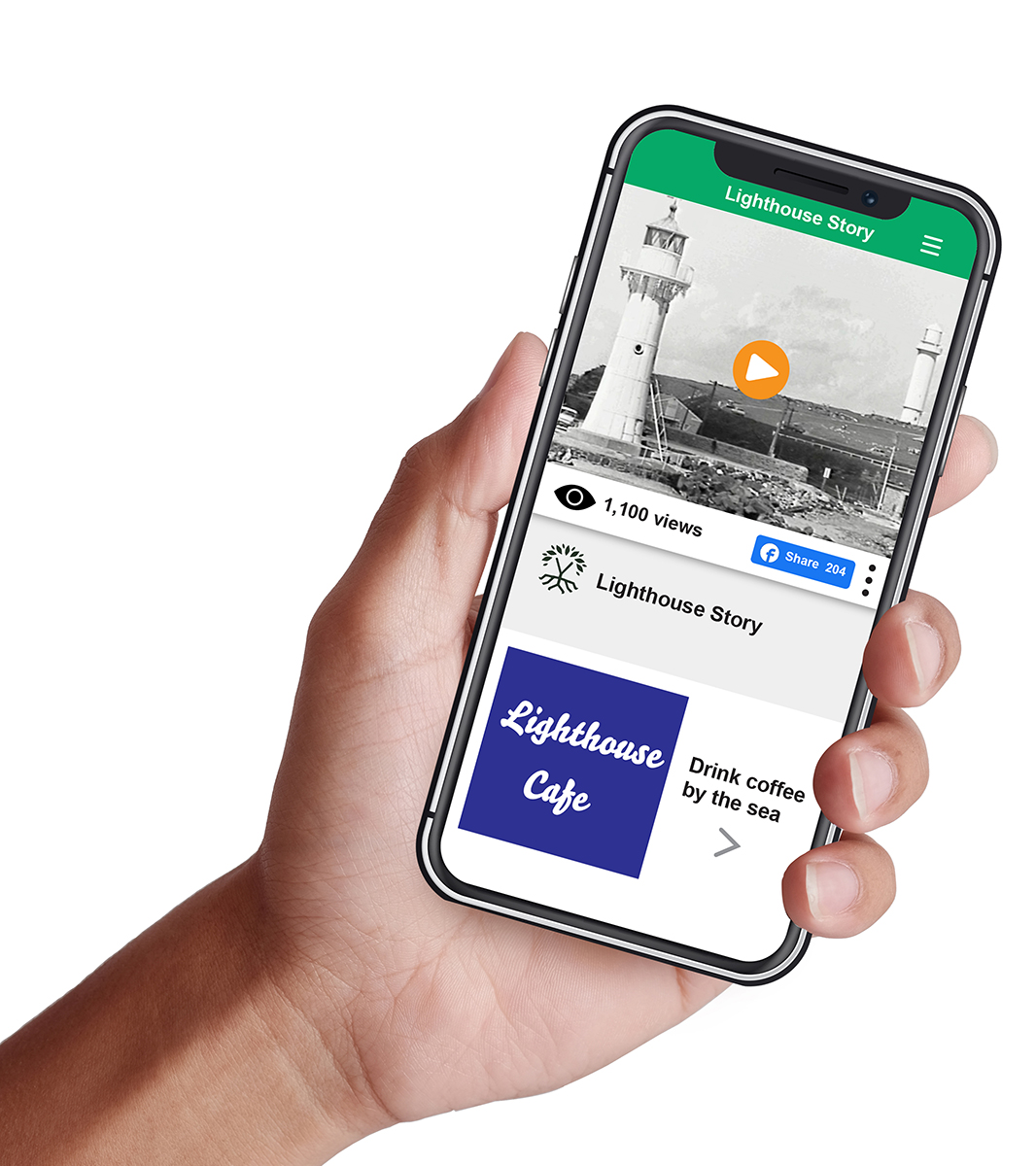 phone showing yesterday stories app